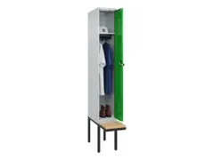 locker met bank,HxBxD 2120x300x815mm,1vak,vak B 300mm,draaigrendel
