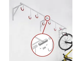Fiets-Hangrek 8Plaatsen L 2600Mm Wandmontage - 1