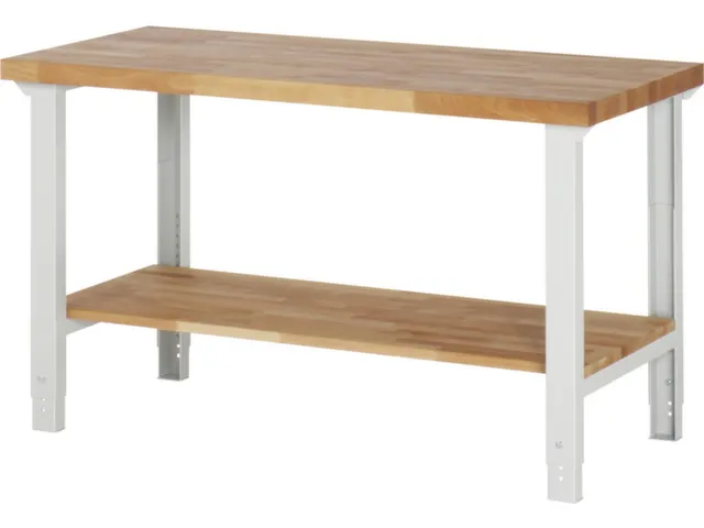 werkbank,HxBxD 790-1140x1500x700mm,beukblad,draagverm. 750kg,4voeten