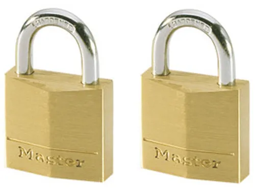 Hangslot MasterLock 130EURT 2 gelijksluitend messing 30mm