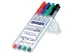 Viltstift Staedtler 301 whiteboard pen rond 1mm 4 stuks assorti