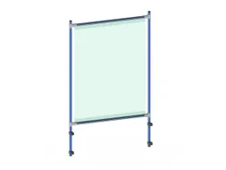 anti-speekselscherm,pvc-folie,glashelder,frame staal RAL5007