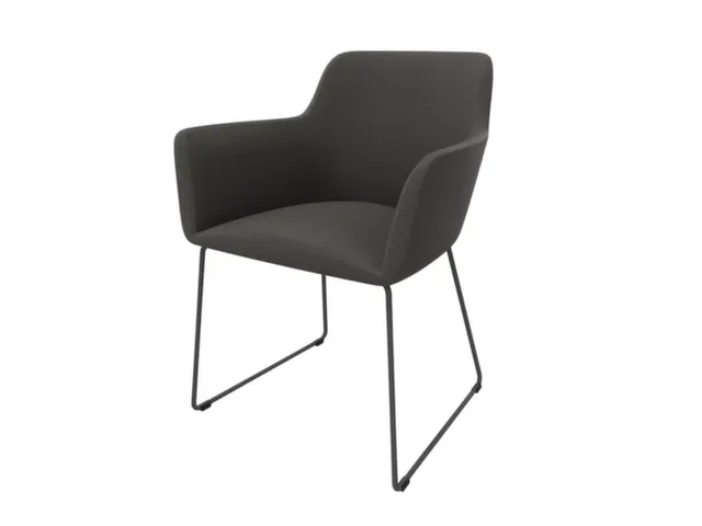 Bezoekersstoel Sledeframe Ronde Buis Donkergrijs Antraciet