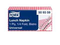 Servetten Tork 509359 1-laags 32x32cm rood 400st. 1/4 vouw