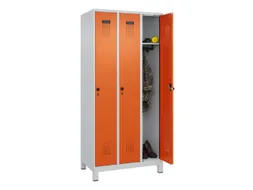locker,HxBxD 1950x900x500mm,3vak,vak B 300mm,draaigrendel,voeten