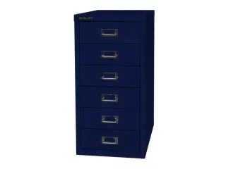 kantoor-ladekast HxBxD 590x278x380mm 6 laden romp oxfordblauw staal - 2