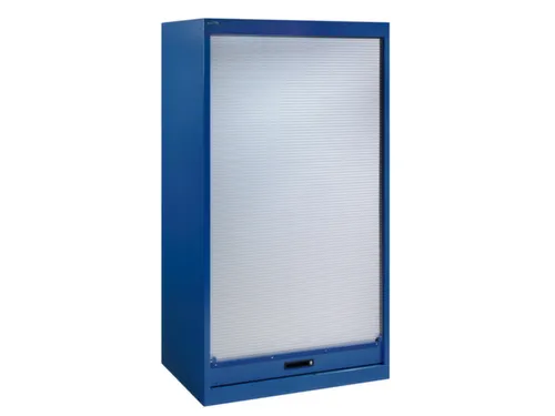 zwaarlast-roldeurkast,HxBxD 1950x1100x641mm,4xStalen bodem,lak RAL7035