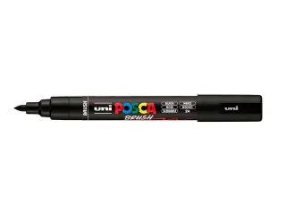 Paintmarker Uni POSCA PC-5BR brushpunt M zwart - 2