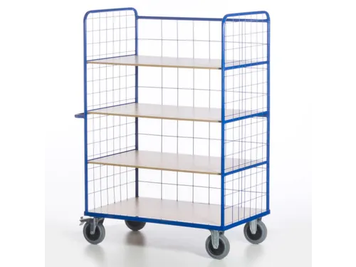 etagewagen,draagverm. 600kg,4etage(s),laadvl. LxB 1200x740mm,houtetage