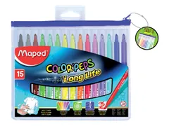 Viltstift Maped Color'Peps Long Life set à 15 kleuren