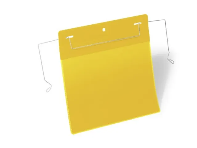 Hoes met ophangbeugel A5 liggend Geel