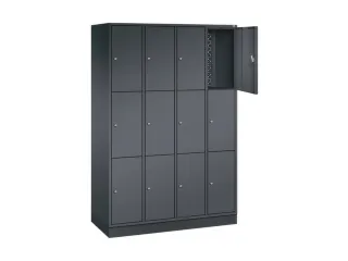 lockerkast,HxBxD 1950x1220x500mm,4x3vakken,cil.-slot,sokkel - 1