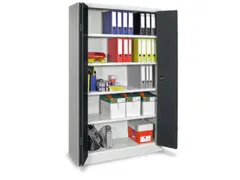 Ruime Vouwdeurkast 1950x1200x500mm 4legborden Ral7035 Front Ral7016