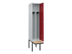 locker met bank,voor scheiding van kleding,HxBxD 2120x400x815mm,1vak