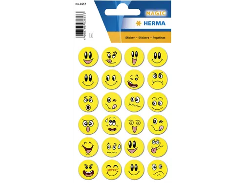 Sticker Etiket Herma 3657 Smiley 24 stuks