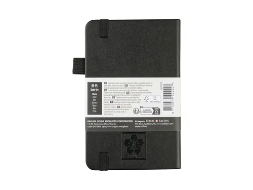 Notitieboek Sakura hard cover pocket lijn zwart 90x140mm