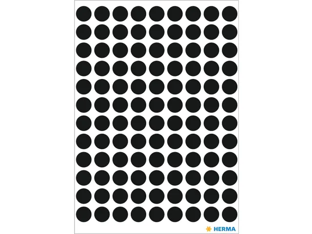 HERMA 1849 Multipurpose etiketten Rond 8mm Zwart 540 stuks