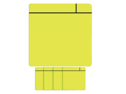 Magneet scrum 75x75mm geel 5 stuks