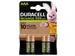 Batterij Oplaadbaar Duracell 4x AAA 850Mah Ultra