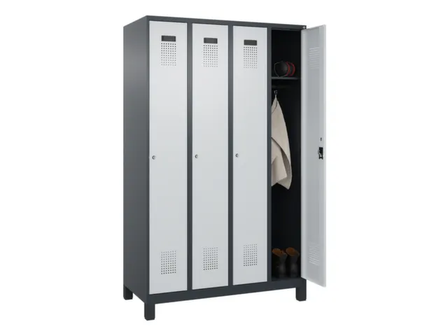 locker,HxBxD 1950x1200x500mm,4vak,vak B 300mm,cil.-slot,voeten