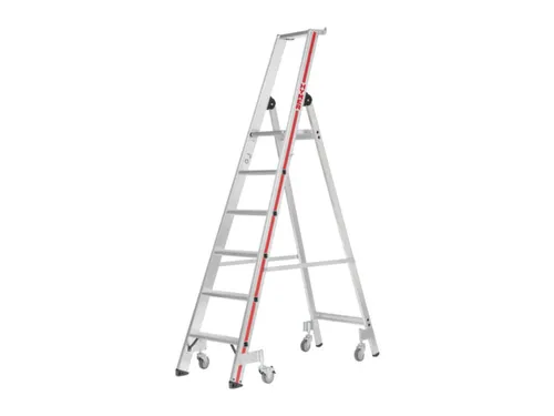 Verrijdbare Treden-Platformladder,Eenzijdig,6Verstevigde Treden