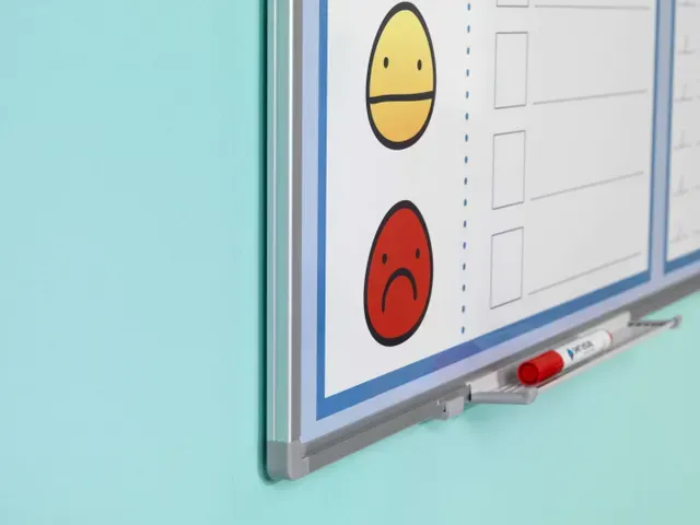 Whiteboard bedrukt eigen ontwerp 45x60cm Softline 8mm alu-profiel