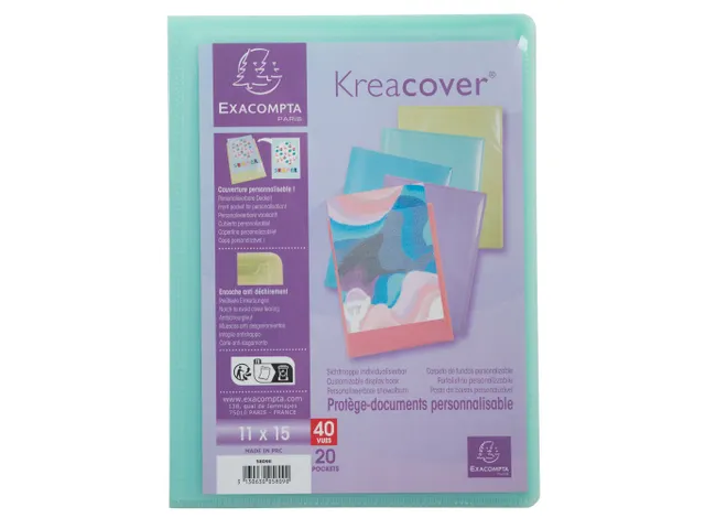 Protège-documents 11x15cm Polypropylène Kreacover Pastel 20 pochette