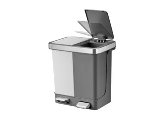 Hana Duo Recycling pedaalemmer 10+10 Liter Wit Grijs - 3