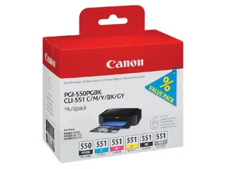 Canon PGI-550 & CLI-551 Inktcartridges Multipack Zwart/Kleur - 2