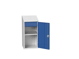 lessenaarkast 1130x525x550mm legbord en lade RAL7035 + RAL5010 - 1