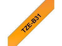 Tze Labeltapes Zwart Op Oranje P-touch Tze-b31 12mm