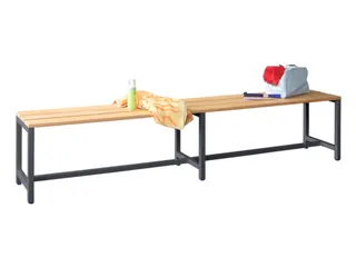 omkleedbank,LxD 2000x370mm,houten lijst beuken,onderstel RAL7016 - 2