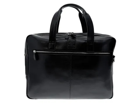 Computertas-dubbel E xactive zwart leder