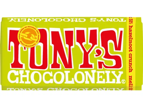 Chocolade Tony's Chocolonely Melk hazelnoot crunch 180gr