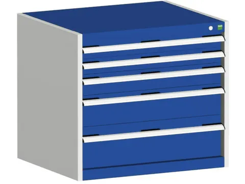 ladekast HxBxD 700x800x525mm 5laden romp RAL7035 front RAL5010