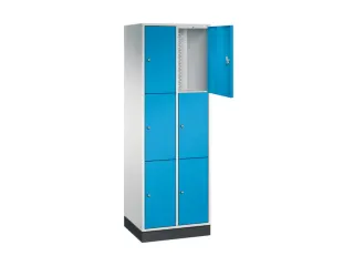 lockerkast,RAL 7035/RAL 5012,HxBxD 1950x620x500mm,2x3vakken,cil.-slot - 1