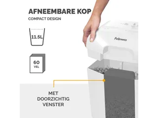 Papiervernietiger Fellowes LX25 4x37mm wit - 10