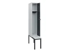 locker met bank,HxBxD 1950x300x815mm,1vak,vak B 300mm,draaigrendel