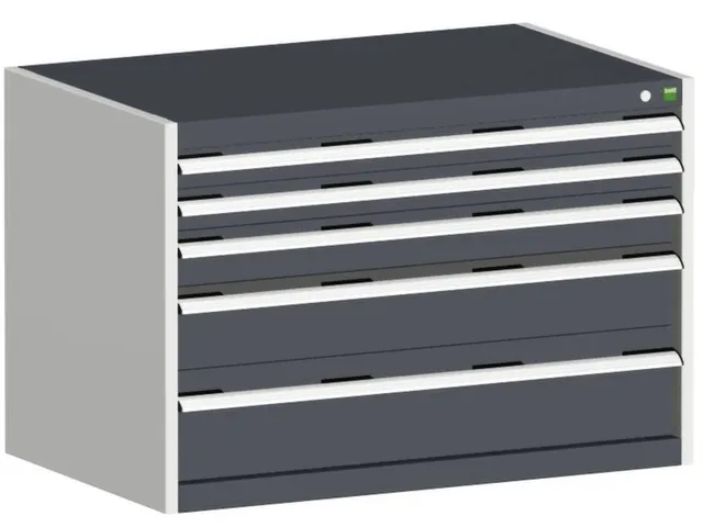 ladekast HxBxD 700x1050x750mm 5laden romp RAL7035 front RAL7016