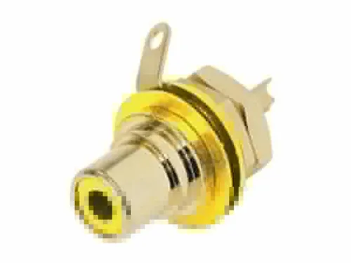 Rean - Phono Chassisdeel (Rca) - Vergulde Contacten - Geel