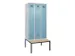 locker met bank,voor scheiding van kleding,HxBxD 2120x900x815mm,3vak
