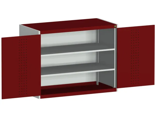 kast met geperforeerde platen,HxBxD 1000x1300x650mm,2xStalen bodem
