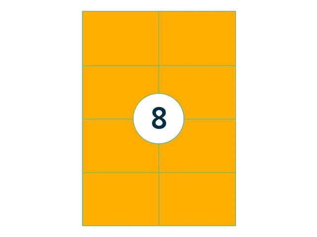 Etiquette universelle 105x74mm orange fluorescent 100 pièces