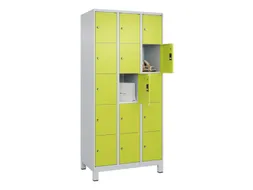 lockerkast,HxBxD 1950x900x500mm,3x5vakken,vak B 300mm,cil.-slot,voeten