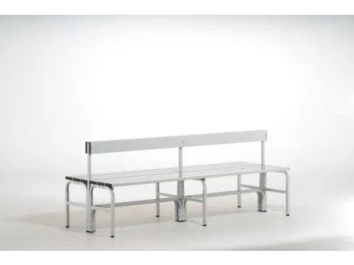 dubbele zitbank HxLxD 770x2000x725mm aluminium lijsten frame RAL7035