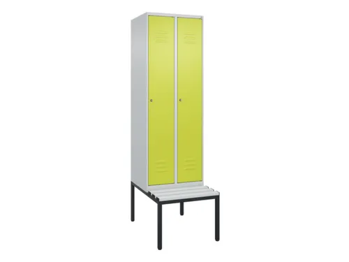 locker met bank,HxBxD 2120x600x815mm,2vak,vak B 300mm,cil.-slot