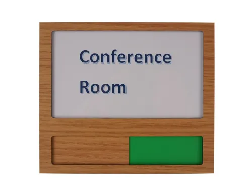 Premium Deurbord Houtlook met schuif Niet Storen Groen Rood 150x130mm
