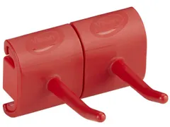 Vikan Hygiene Dubbele Haak voor Hi-Flex Wandhouder Rood