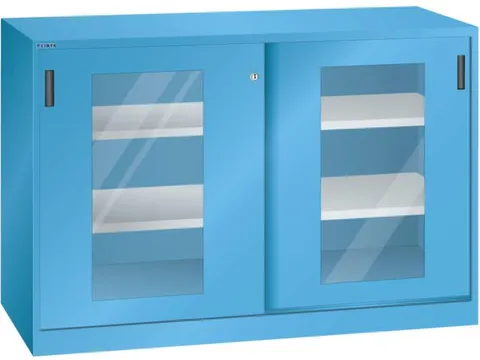 venster-schuifdeurkast 1000x1500x580mm 4xStalen bodem RAL5012