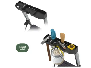 Huishoudtrap BRASQ 5 treden aluminium SLA500 zilver - 4